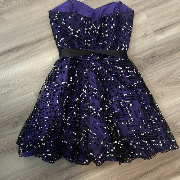 Masquerade Purple and Black Sequin Mini Dress - Picture 4 of 4